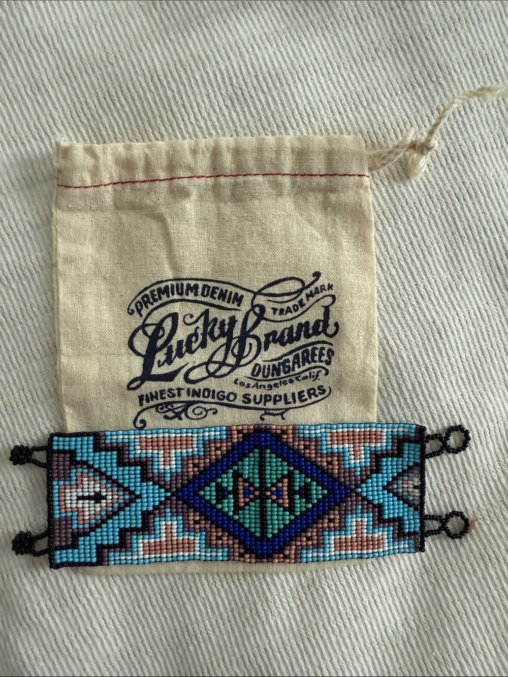 Lucky Brand Multicolor Beaded Aztec Bracelet - Turquoise, Blue, Black, etc.